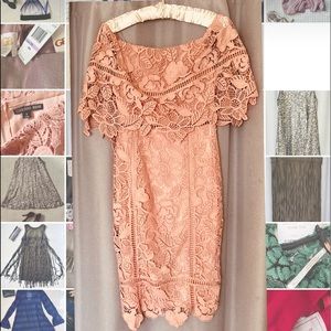 Peachy summer long off the shoulders embroidered dress